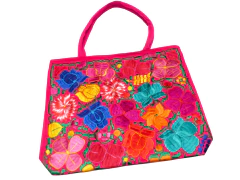 Bolsa Grande Fucsia Bordado Flores (FS2) en internet