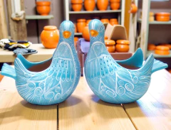 Palomas de Barro Macetas Decorativas (Aqua) en internet