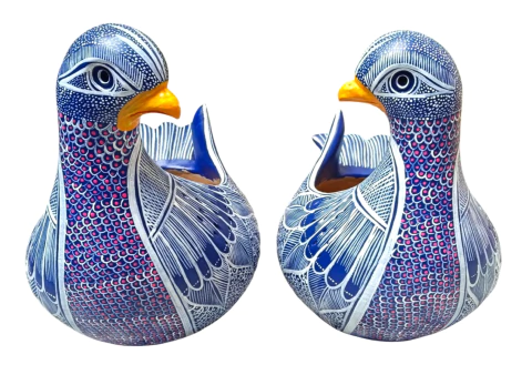 Palomas de Barro Macetas Decorativas (Azules) - comprar en línea