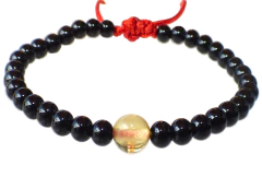 Pulsera para bebé con Obsidianas mini & Ámbar Auténtico - comprar en línea
