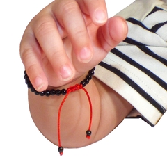 Imagen de Pulsera para bebé con Obsidianas mini & Ámbar Auténtico