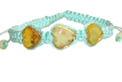 Pulseras Tejidas con Corazones de Ámbar - Chiapas Mágico
