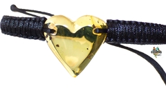 Pulsera con Corazón de Ámbar & Tejido Ajustable (Pequeño Insecto)