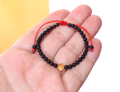 Pulsera para bebé con Obsidianas mini & Ámbar Auténtico - tienda en línea