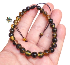 Pulsera con Esferas de Ámbar Tonos Oscuros (BLK6) - comprar en línea