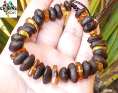 Pulsera Con Granos de Café & Chips de Ámbar - comprar en línea