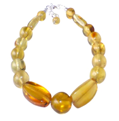 Pulsera Con Cadena y Esferas de Ámbar (CDN2) - Chiapas Mágico