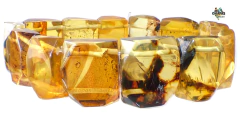 Pulsera Elástica Con Cuadros de Ámbar #013 (18.5 CM)