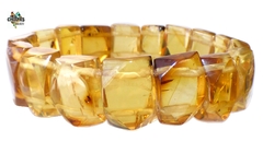 Pulsera Elástica con Cuadros de Ámbar #002 (19 CM)
