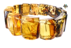 Pulsera Elástica con Cuadros de Ámbar #006 (19.5 CM) en internet