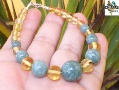 Pulsera con Esferas de Ámbar de Chiapas & Jade de Guatemala - comprar en línea