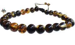 Pulsera con Esferas de Ámbar Tonos Oscuros (BLK6)