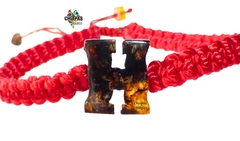 Pulsera Tejida con Inicial de Ámbar "H"