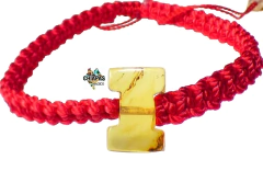 Pulsera Tejida Con Inicial De Ámbar "I"