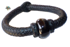 Pulsera Con Jade Negro de Guatemala & Piel de Cabra - comprar en línea