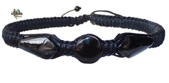 Pulsera Con Jade Negro De Guatemala & Ámbar (LK1)