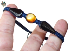 Pulsera Con Jade Negro De Guatemala & Ámbar (JLK1) - comprar en línea