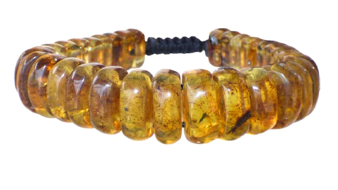 Pulsera con Ámbar en Media Luna & Tejido Ajustable (TML1) - comprar en línea