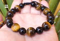 Pulsera con Ojo de Tigre & Obsidiana (Mod001) - comprar en línea