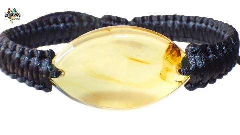 Pulsera Tejida con Seda & Ámbar Auténtico (SLK2)