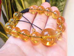 Pulsera con Esferas de Ámbar Auténtico Calibradas & Tejido Ajustable - tienda en línea