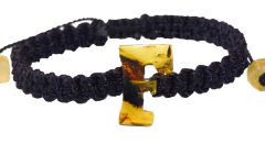 Pulsera Tejida Con Inicial De Ámbar "F" - comprar en línea