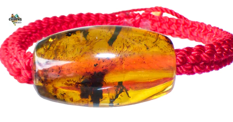 Pulsera Con Ámbar Auténtico & Tejido Ajustable (TR1)
