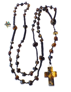 Rosario Con Ámbar Musgoso & Tejido Negro (BLK1)