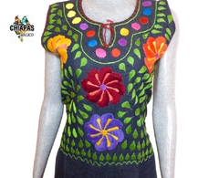 Vestido de Mezclilla Bordado Flores (S) - comprar en línea