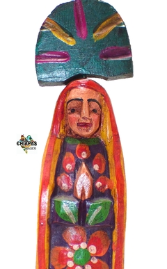 Virgen Inmaculada Concepción de Madera Antigua Guatemala (24.5 CM) - comprar en línea