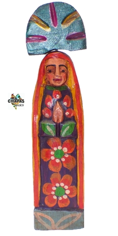 Virgen Inmaculada Concepción de Madera Antigua Guatemala (24.5 CM)
