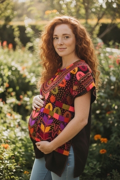 Imagen de Blusa Milpa Negra/Multicolor #029 (2XL)