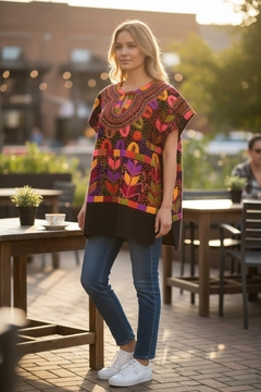 Blusa Milpa Negra/Multicolor #029 (2XL) - Chiapas Mágico