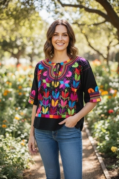 Blusa Milpa Negra/Multicolor #010 (M) - tienda en línea