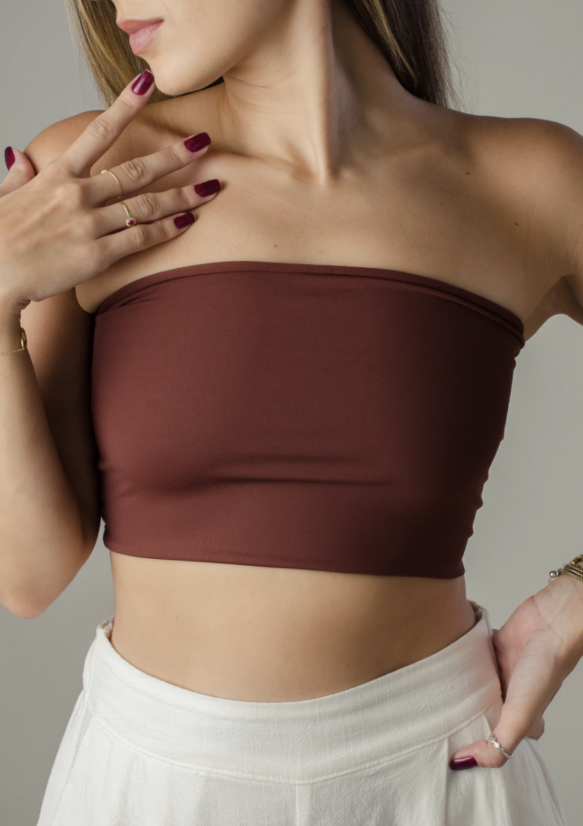 Tube Top Marrom