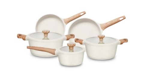 TITANIUM NATURAL CONJUNTO 5 PECAS - DE ALUMINIO INJETADO COM CERAMICO COR BEGE - 8449