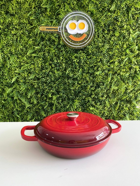 Caçarola 30 CM Vermelho de Ferro Esmaltado 3L - IP100001