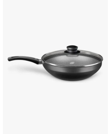 GRAFITE WOK COM TAMPA N.24 / 2,8L DE ALUMINIO COM ANTIADERENTE COR GRAFITE - 921