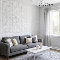 Placa 3d Autoadhesiva 70x70 Moderna Geométrica Blanco y Negro - comprar online