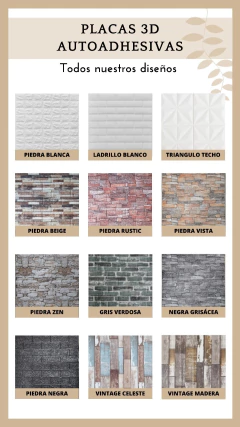 Placa 3d Autoadhesivo modelo Piedra Vista Para Pared - 70x77 cm - Muebles y Cosas - Muebles y Cosas