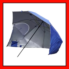 Sombrilla Carpa Playera Bamboo 2.4 Mts Protección Upf+50