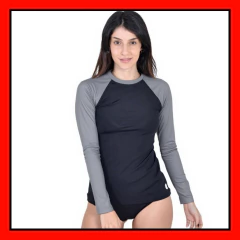 Remera Folau Manga Larga Lycra Protección Uv 50 Mujer