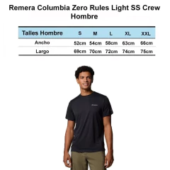 Remera Columbia Zero Rules Light Ss Crew Hombre - comprar online
