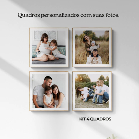 Kit de 4 Quadros com suas Fotos Personalizadas - comprar online