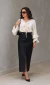 Saia Midi Couro Eco Cinto - comprar online