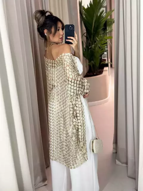 Cardigan Kimono Trama Floral - comprar online