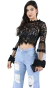 Blusa Cropped Renda Tule - comprar online