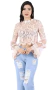 Blusa Cropped Renda Tule - comprar online