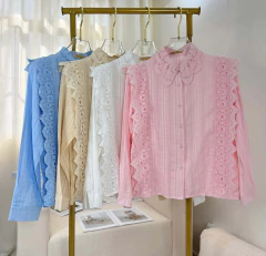 Camisa Linho com Renda Gola - loja online