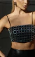 Cropped Top Alça Pedraria Square - comprar online